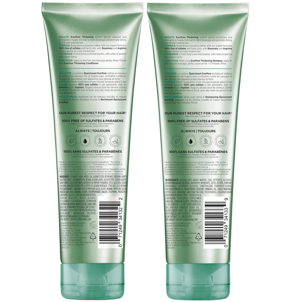 Full hair look after using the EverPure Thickening system suggests thicker appearance