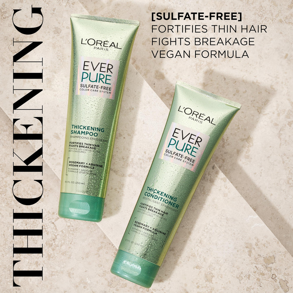 EverPure system packaging highlights a complete thickening routine for hair