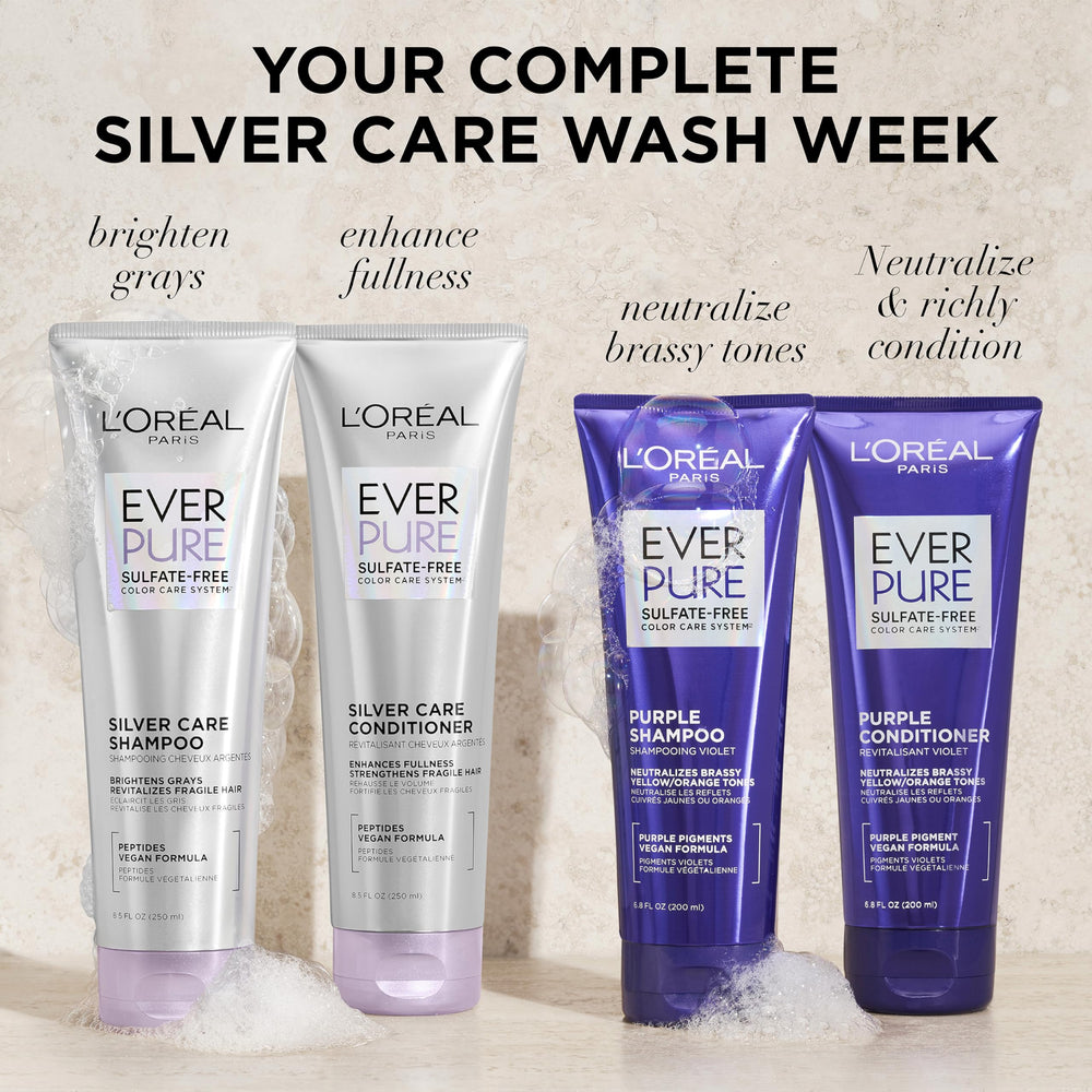 L'Oreal Paris EverPure vegan-formula-icon communicates vegan, color-caring shampoo and conditioner