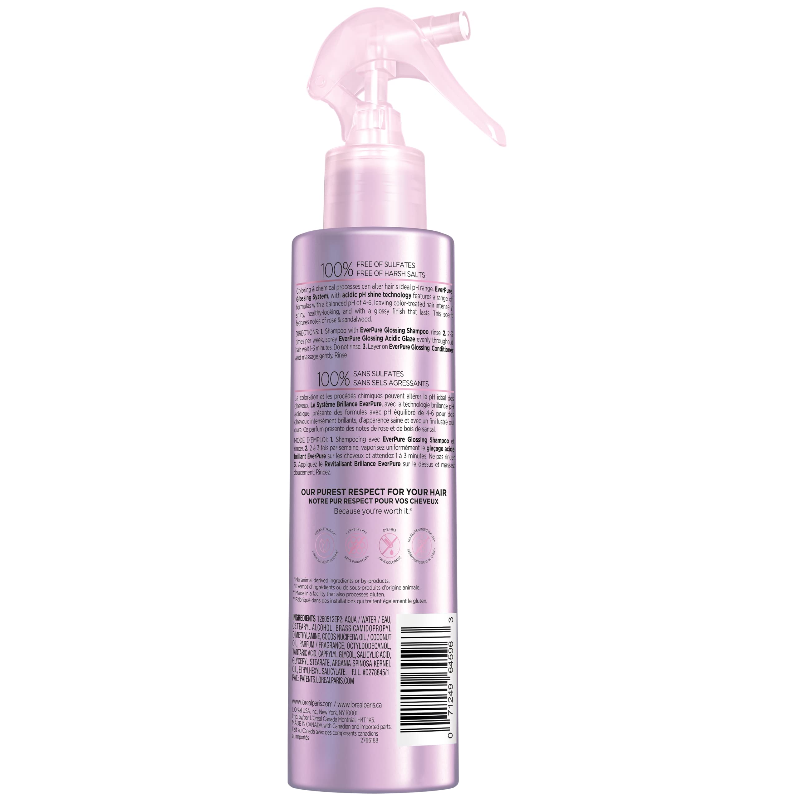 Vegan sulfate-free EverPure label highlights clean, color-safe care