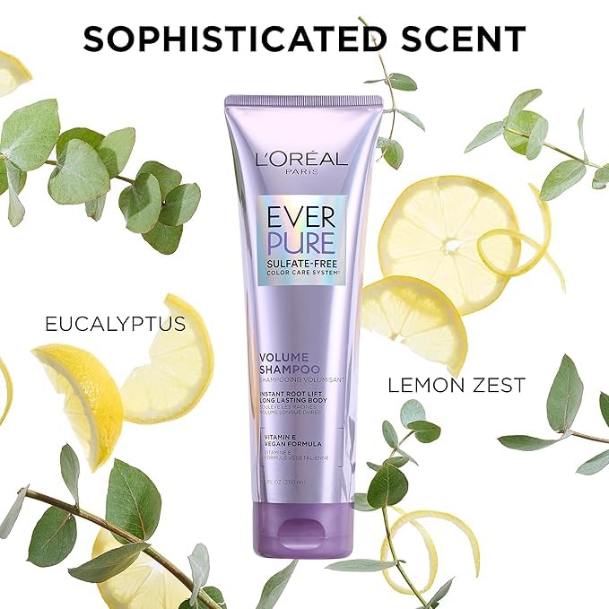 A user applies EverPure, revealing volume boost for fine, flat hair.