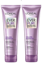 L'Oreal Paris EverPure Volume Shampoo bottle with lotus extract boosts color-safe volume.