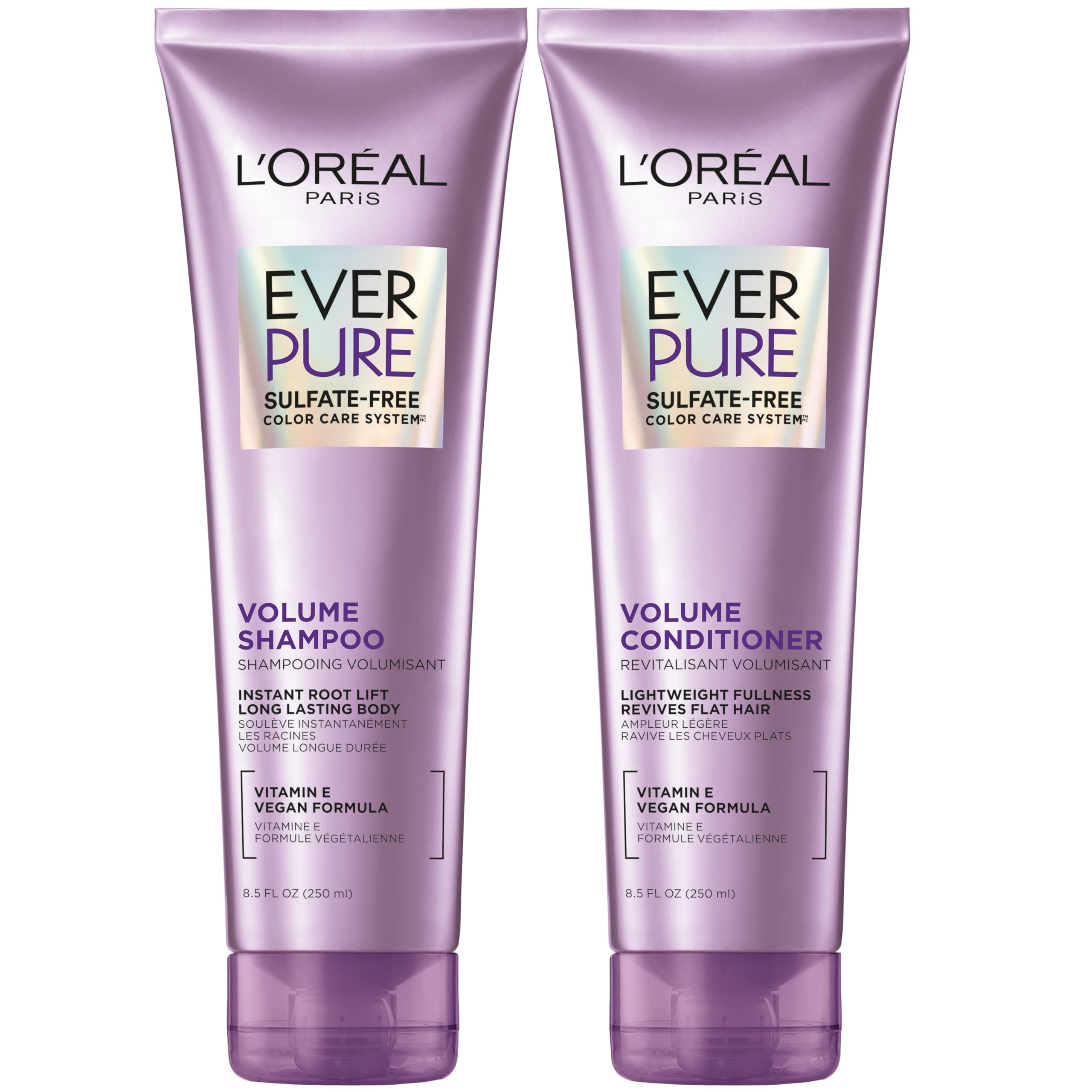 L’Oréal Paris EverPure volume shampoo bottle boosts fine hair volume