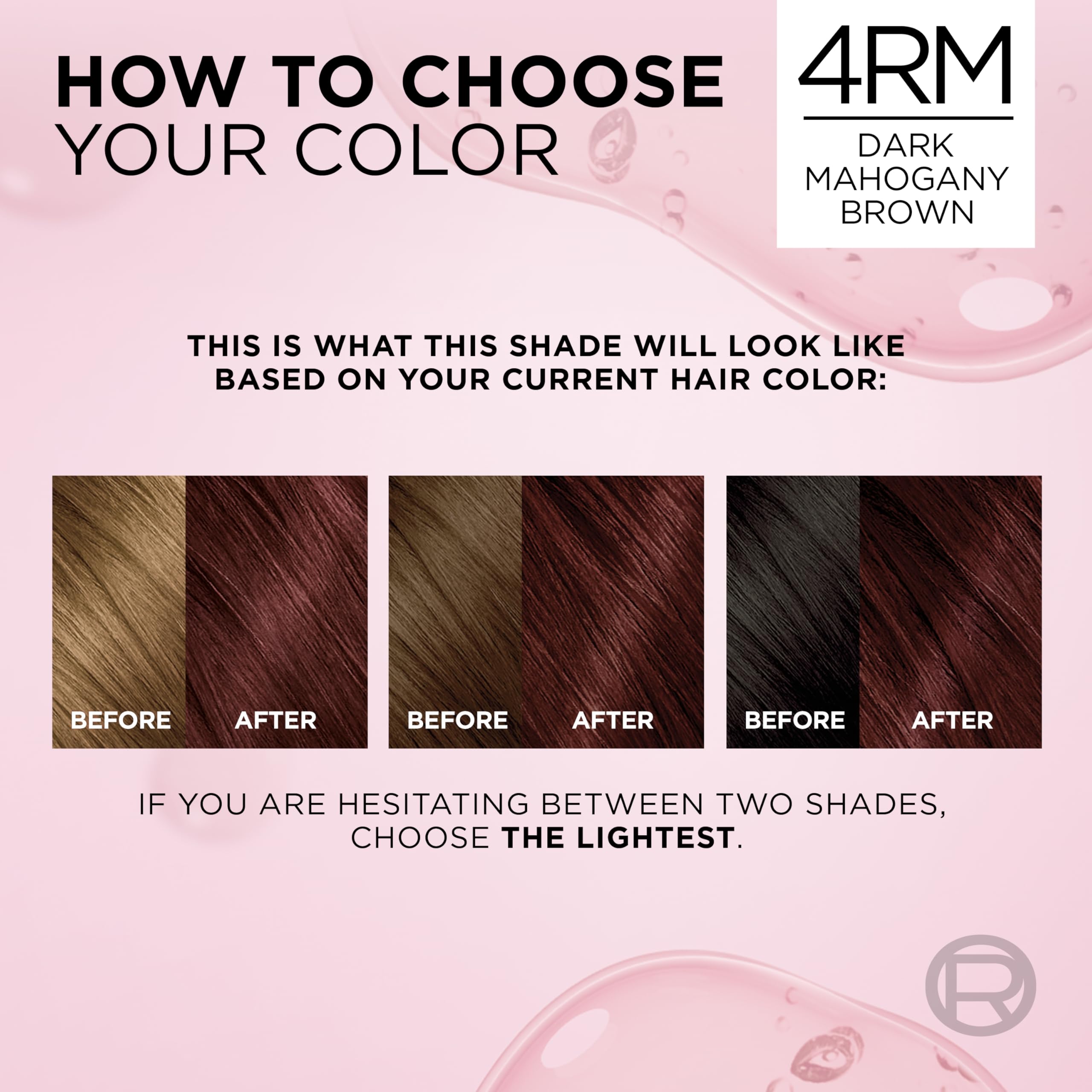 L'Oreal Paris Excellence Crème 4RM gray-coverage-results show the rich mahogany finish.