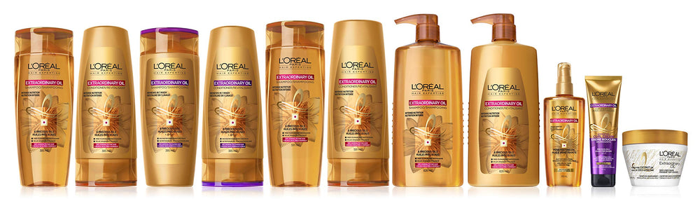 L'Oreal Paris Extraordinary Oil Shampoo shine closeup captures brilliant reflections.