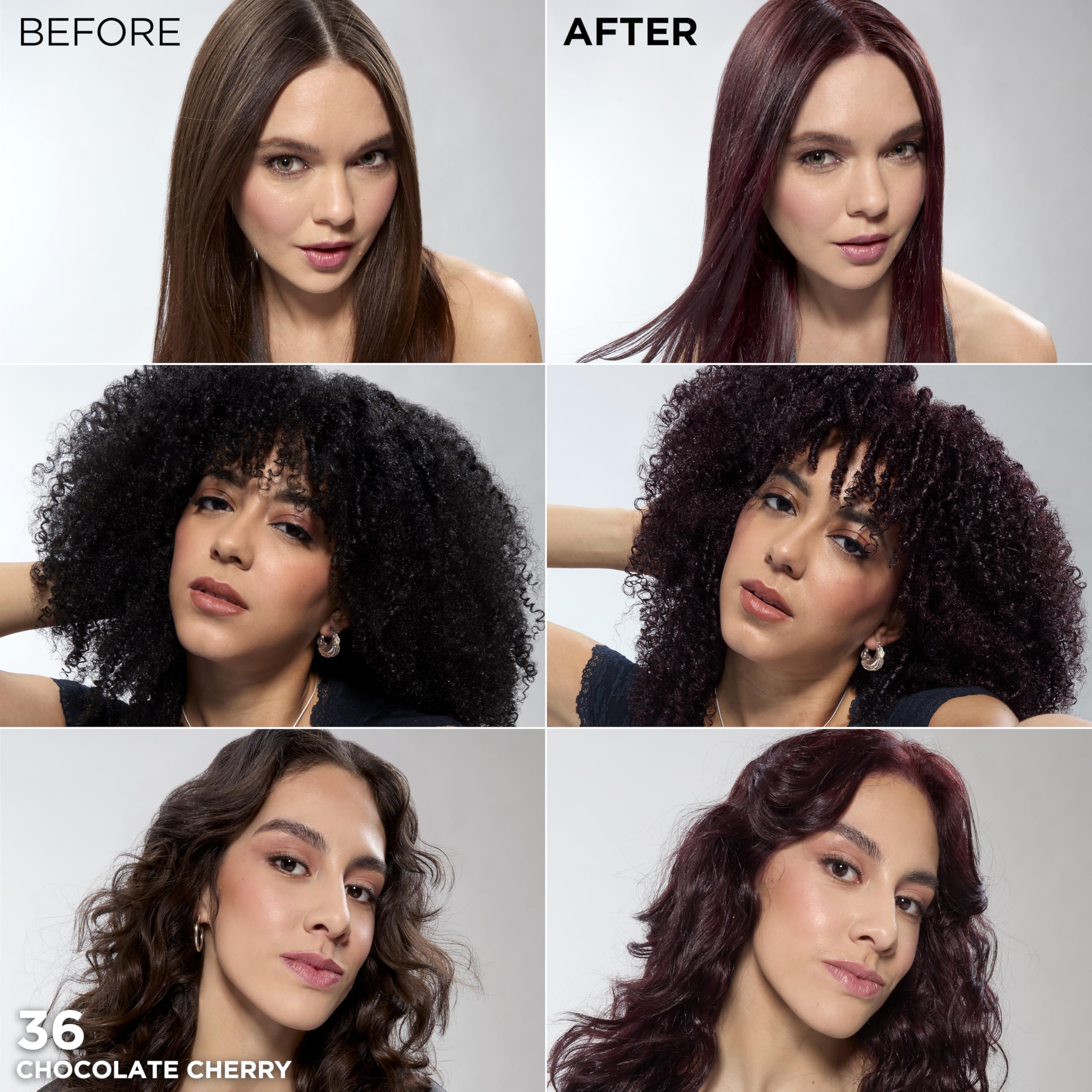 L'Oreal Paris Feria fashion-inspired shades collection swatch highlights trend-forward burgundy tones