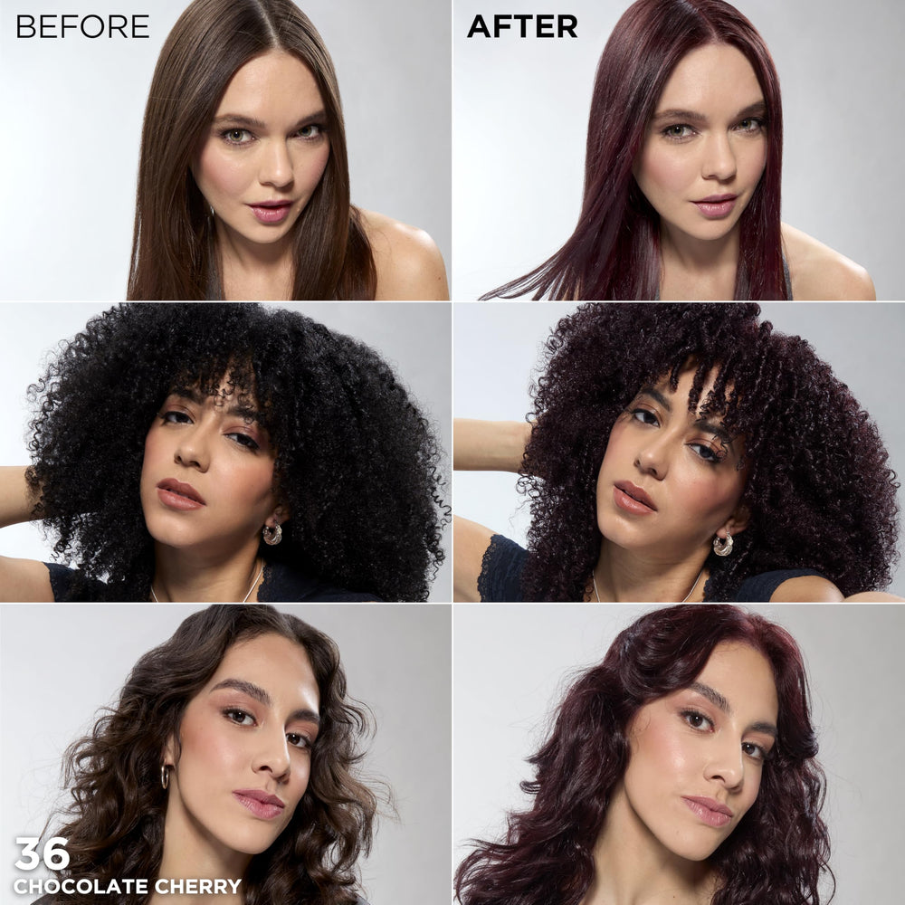 L'Oreal Paris Feria fashion-inspired shades collection swatch highlights trend-forward burgundy tones