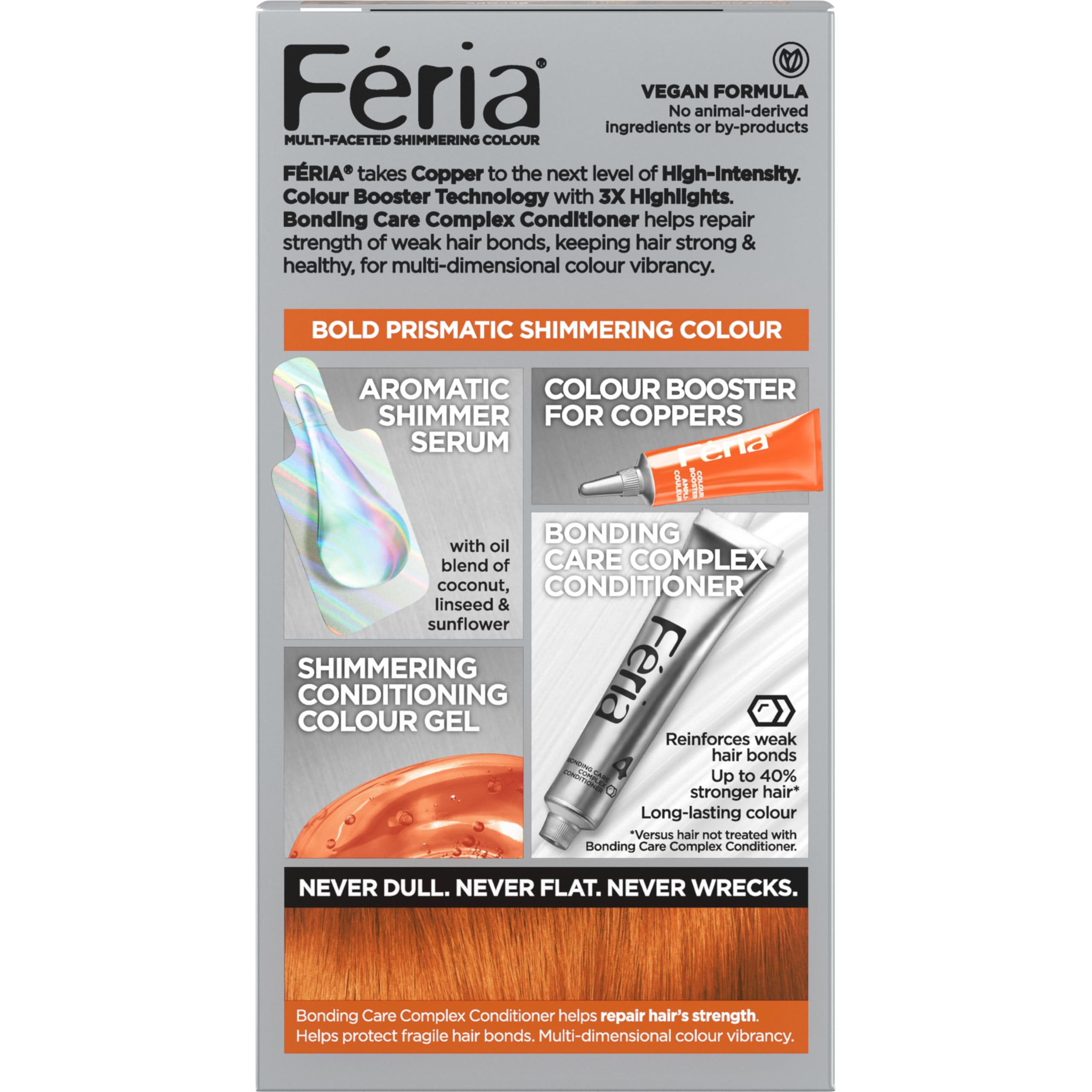 L'Oreal Paris Feria inspiration look demonstrates bold copper shade style.