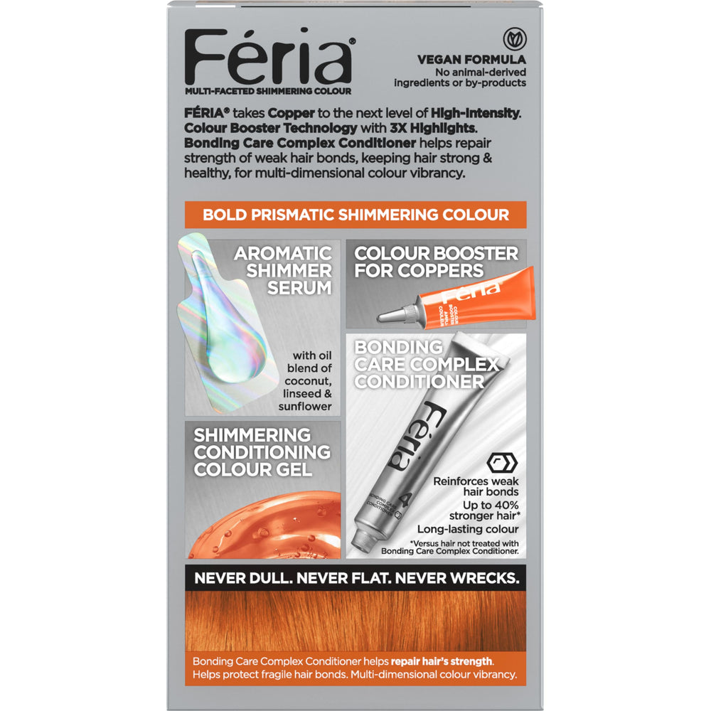 L'Oreal Paris Feria inspiration look demonstrates bold copper shade style.