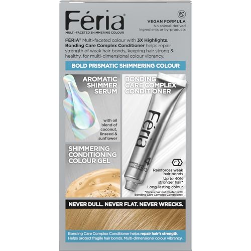 L'Oreal Paris Feria platinum blonde shade swatch with bold color options