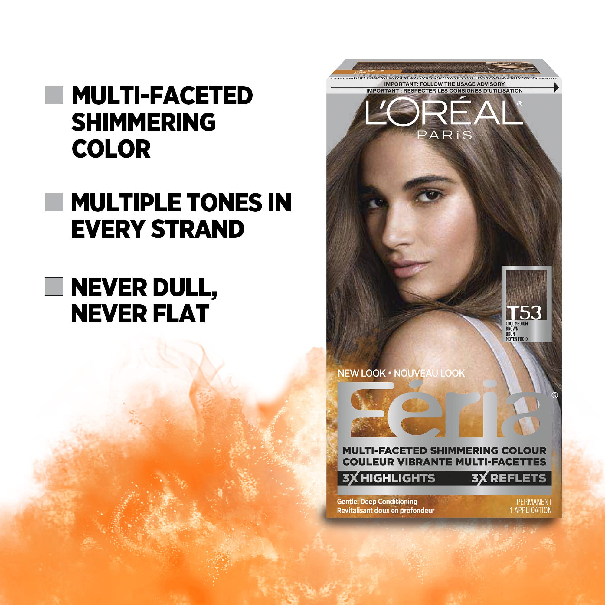 L'Oreal Paris Feria Power Shimmer Conditioner seals color and adds lasting shine.