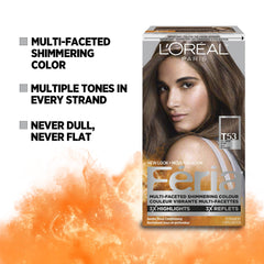 L'Oreal Paris Feria Power Shimmer Conditioner seals color and adds lasting shine.