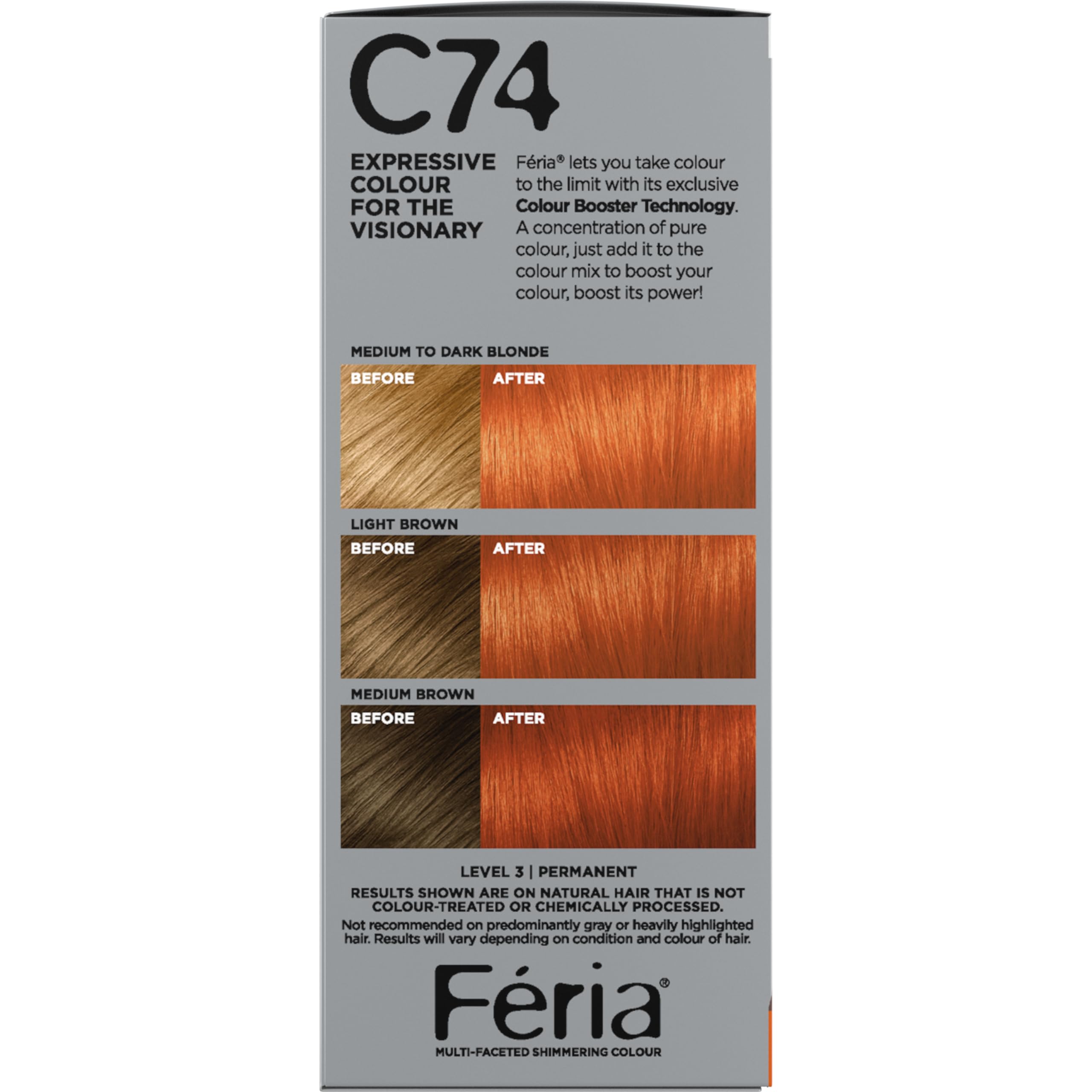 L'Oreal Paris Feria shimmering hair glow close up highlights healthy shine.