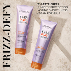 L'Oreal Paris Frizz Defy conditioner bottle for smoother, manageable hair.