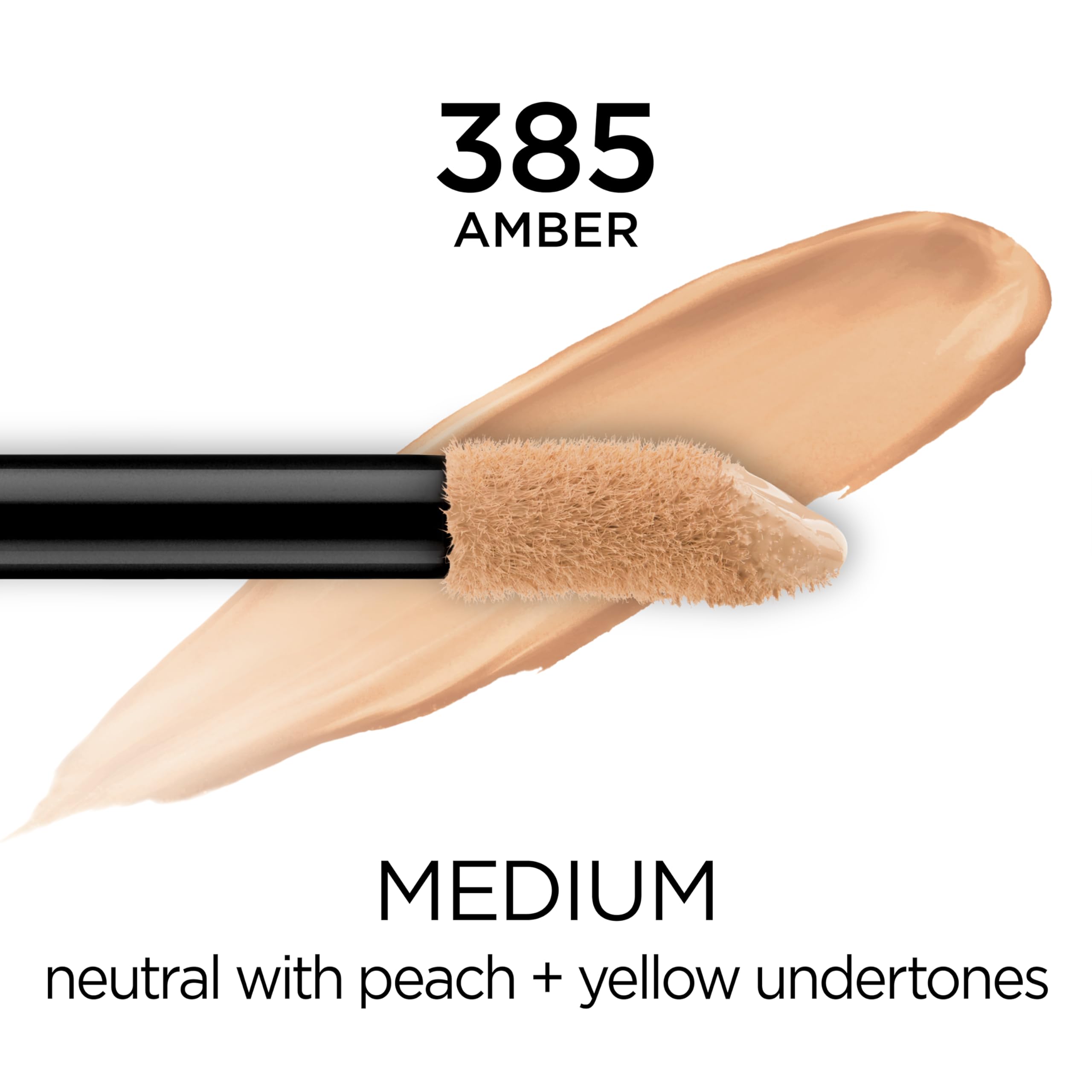 L'Oreal Paris Full Wear Concealer Amber shade swatch for natural match.
