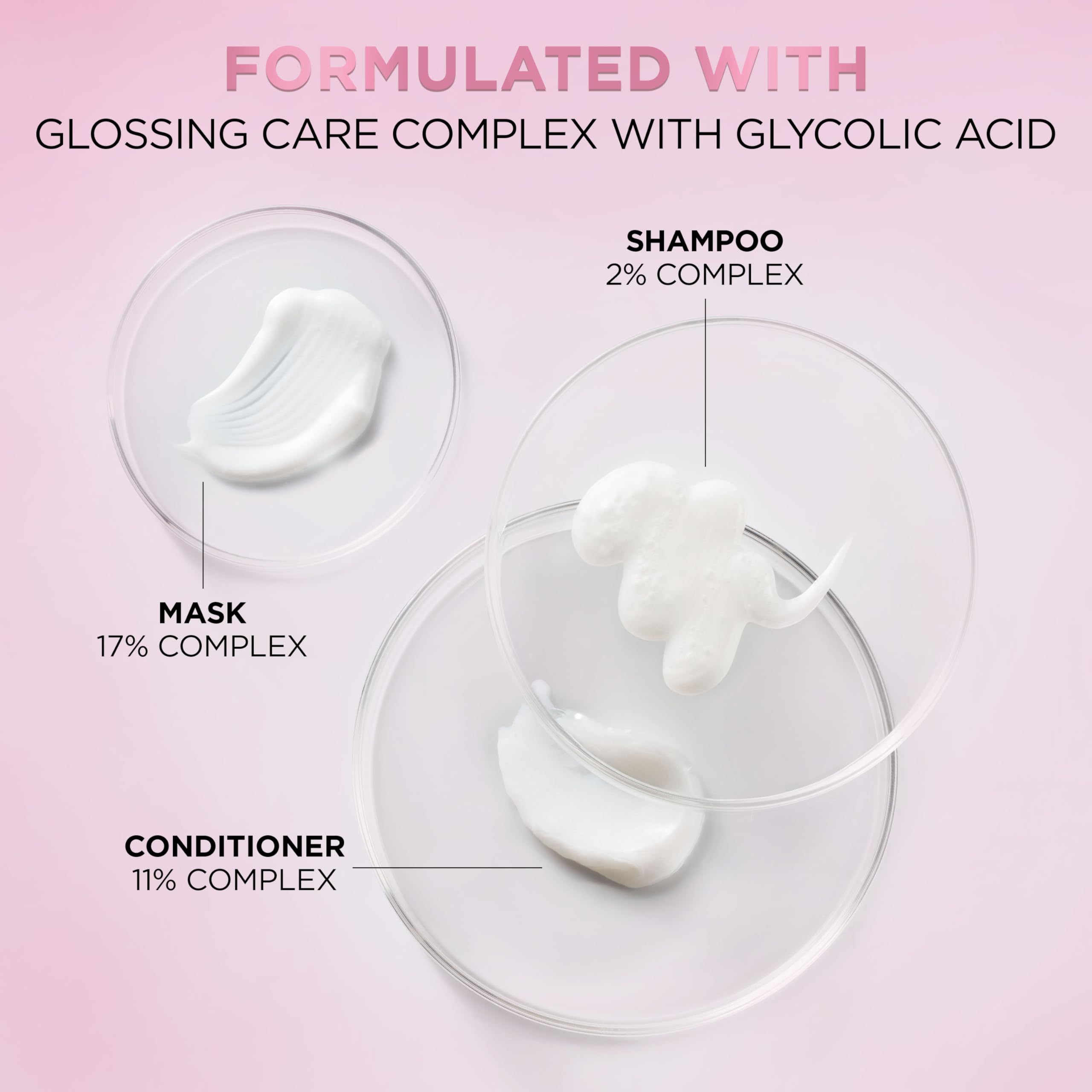 L'Oreal Paris glossing mask droplet on single strand detail showing smoothing effect