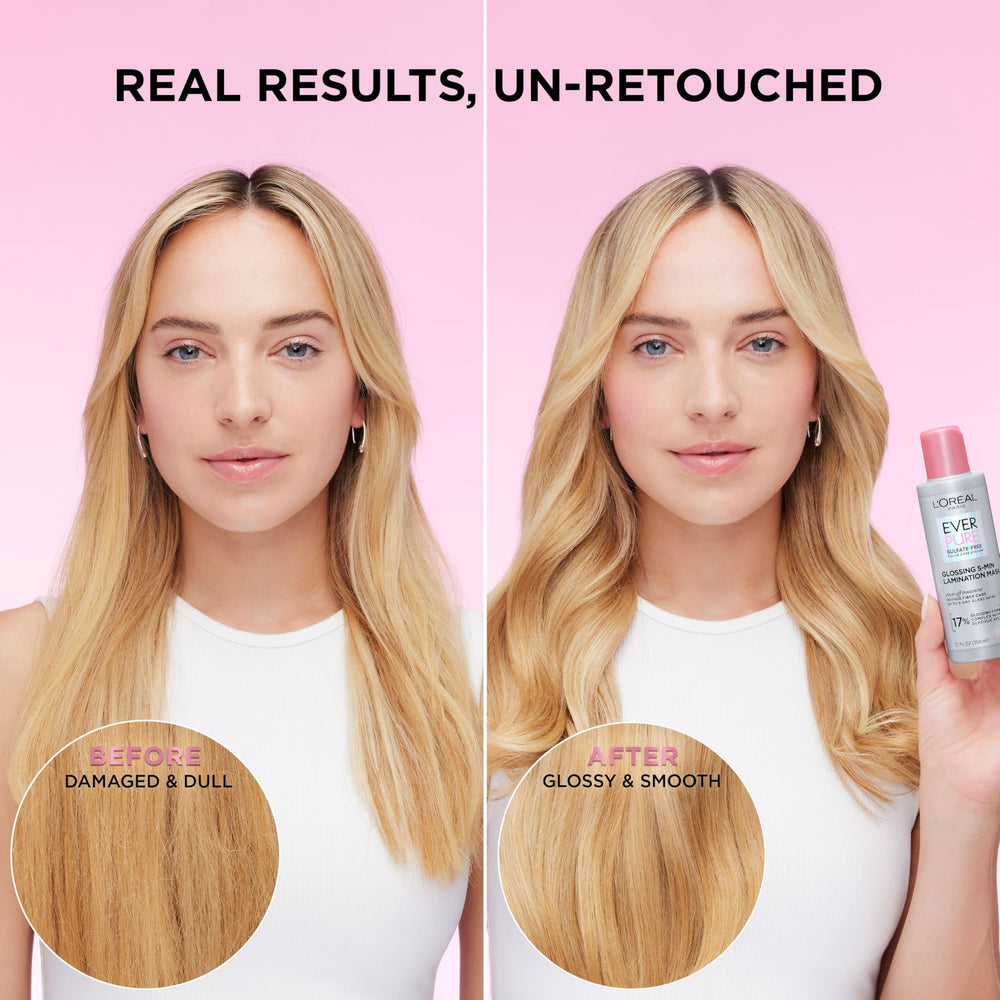 L'Oreal Paris glossing mask staged in bathroom lifestyle setting for everyday routine