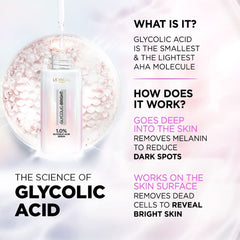 L'Oreal Paris Glycolic Bright foam texture demonstrating deep cleanse and radiant complexion