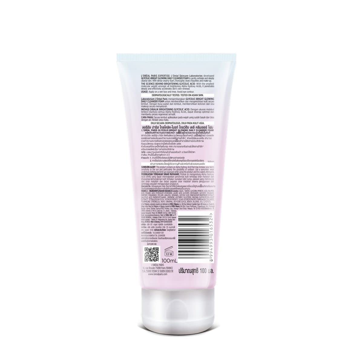 L'Oreal Paris Glycolic Bright bottle in morning skincare setup for renewed glow