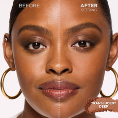 L'Oreal Paris Infallible Blur-fection powder dispenser puff demonstrates featherweight texture for long wear.