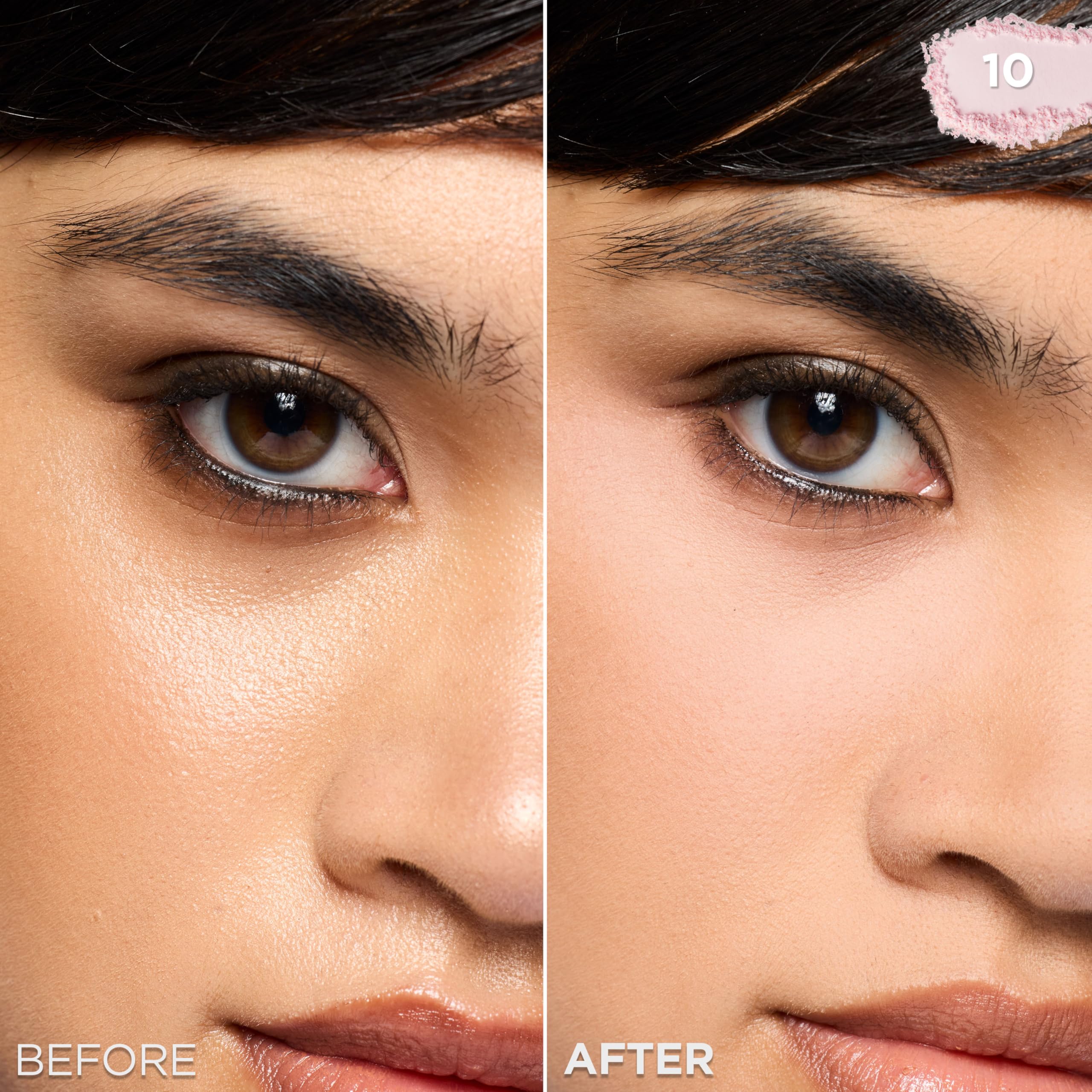 L'Oreal Paris Infallible Blur-fection powder swatch brightening tint on skin