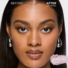 L'Oreal Paris Infallible Blur-fection brightening deep pink swatch yields subtle glow.