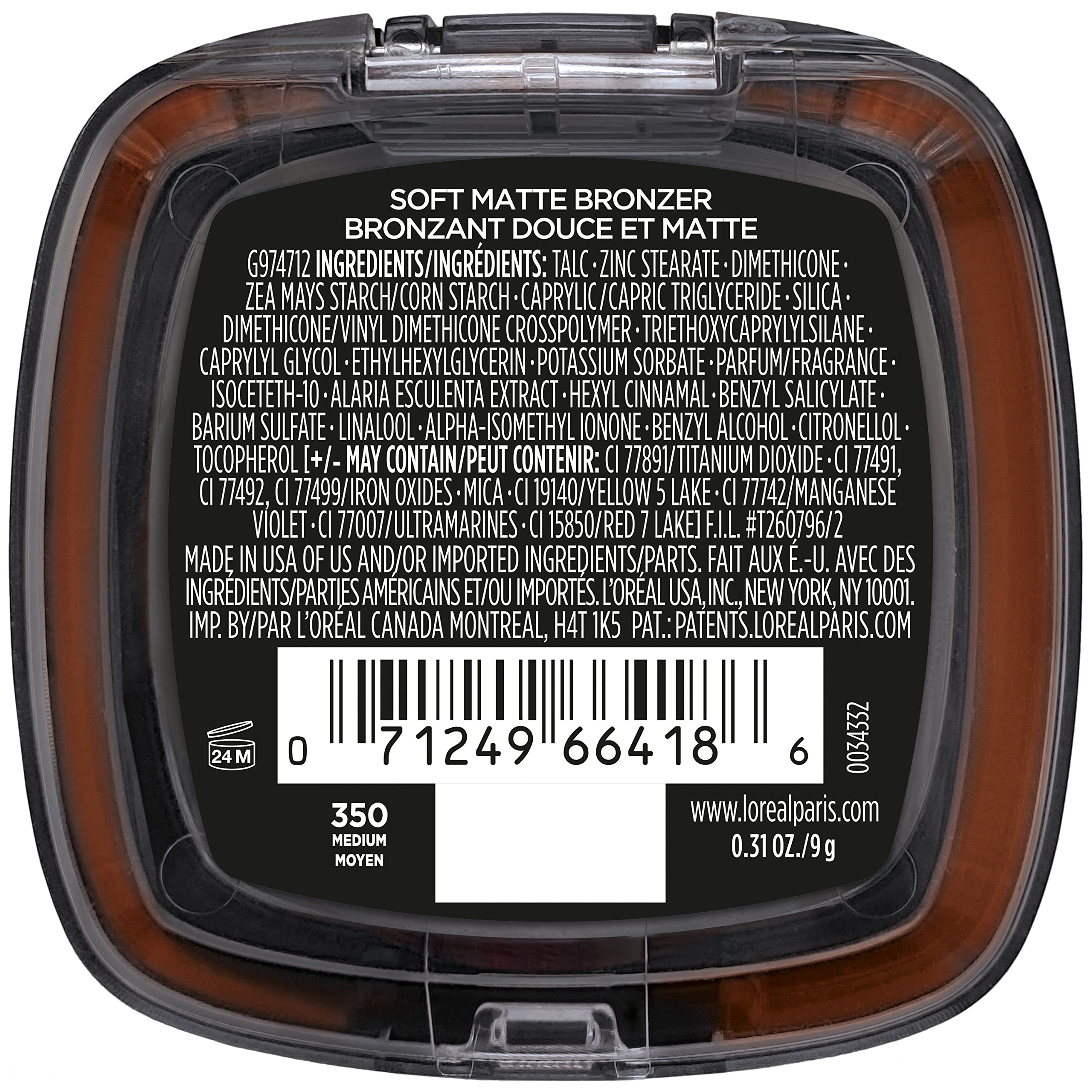 L'Oreal Paris Infallible bronzer medium shade swatch