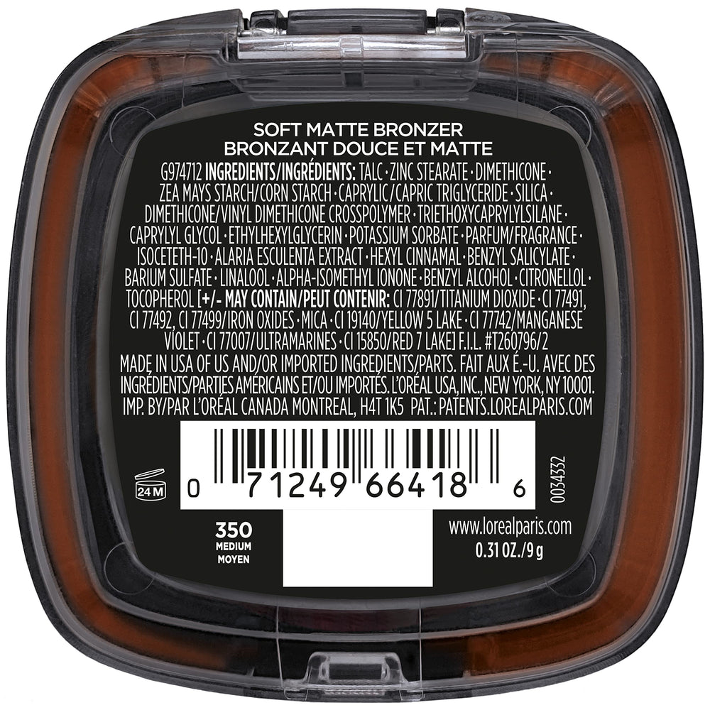 L'Oreal Paris Infallible bronzer medium shade swatch