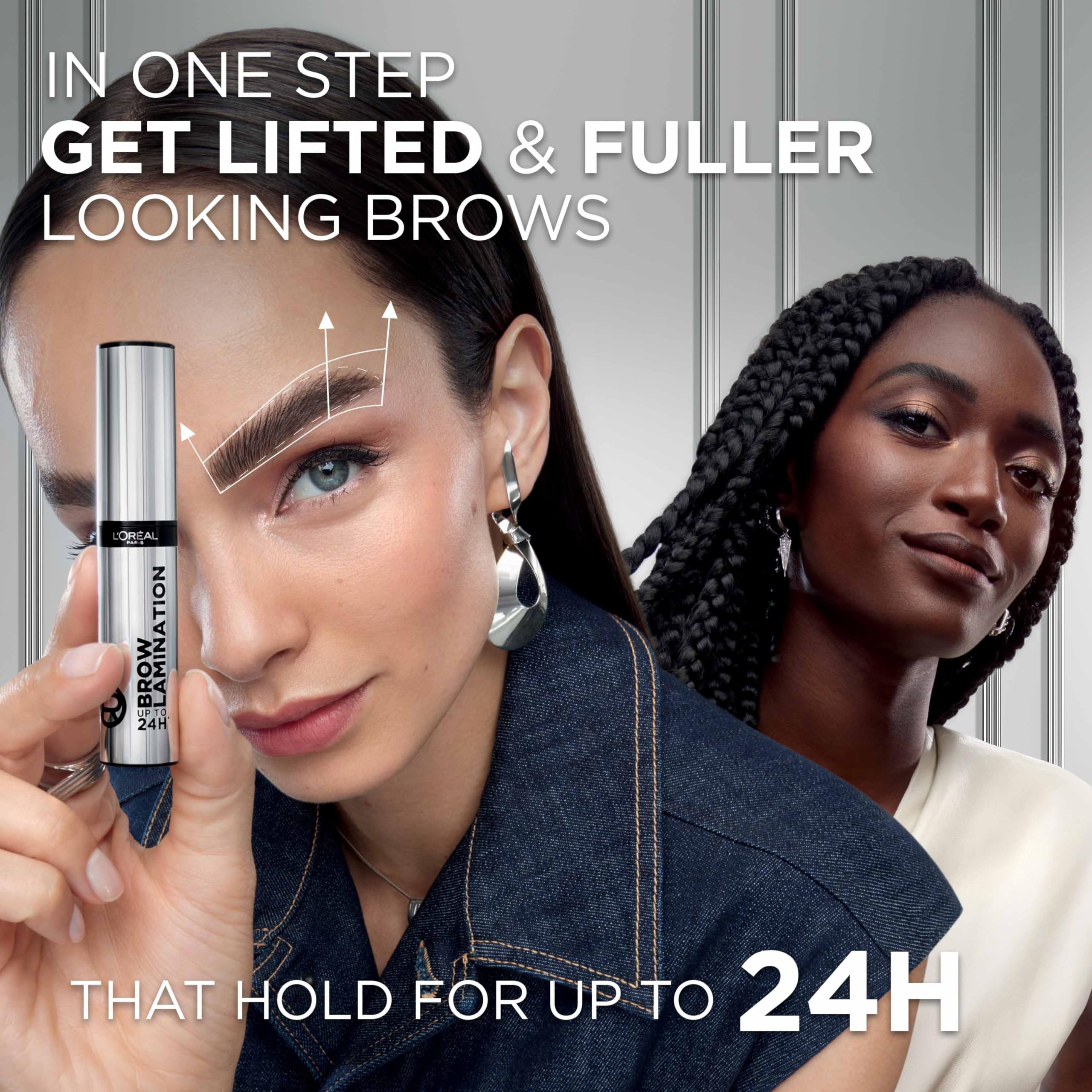 L'Oreal Paris Infallible Brow Lamination day-to-night look achieved.