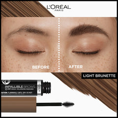 L'Oreal Paris Brow Mascara wand applying for quick volume and shaping.