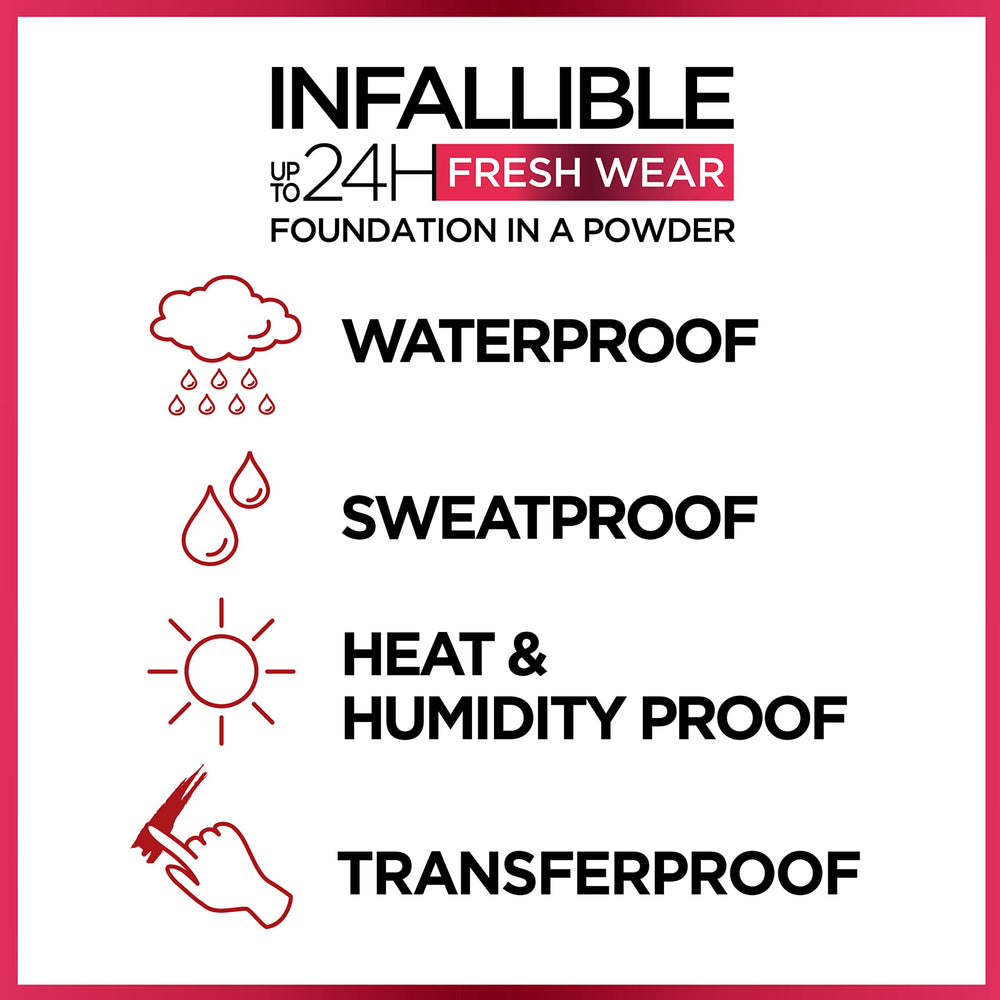 L'Oreal Paris Infallible Fresh Wear: aplicación ligera para retoques rápidos.