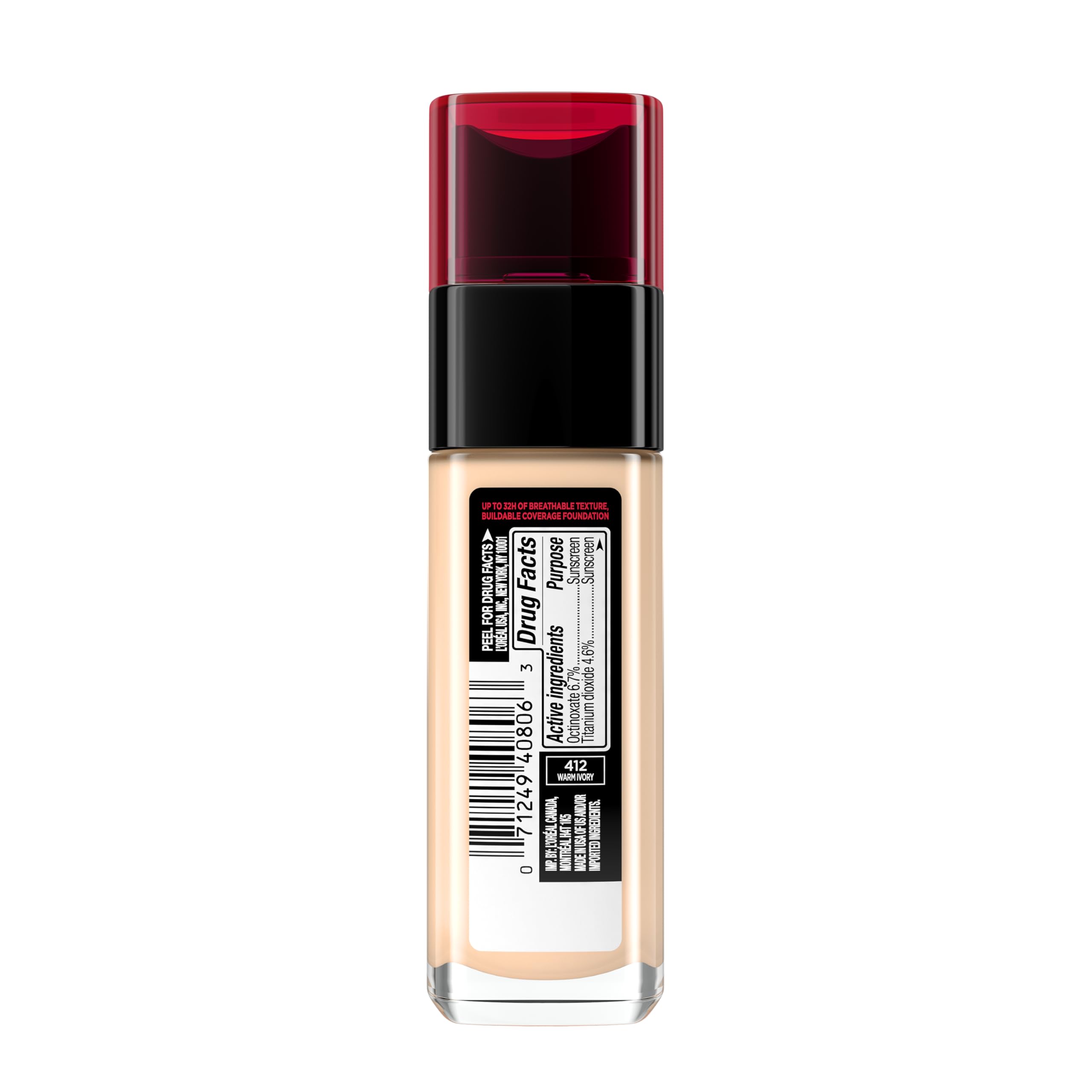 L'Oreal Paris Infallible Fresh Wear application tools image highlights easy blending.