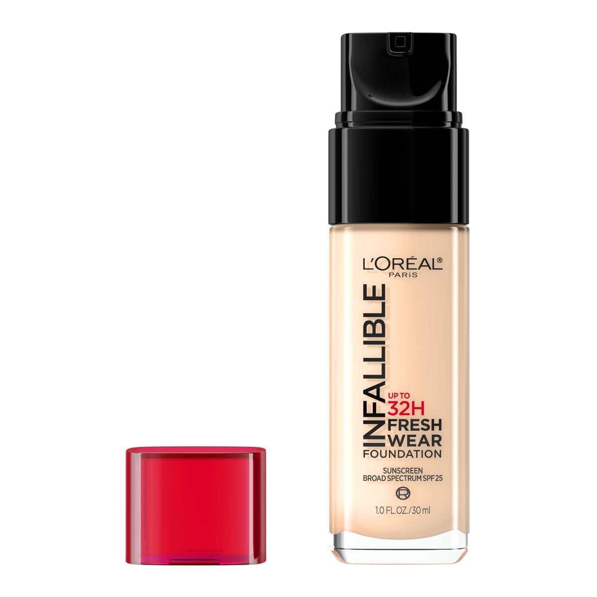 L'Oreal Paris Infallible Fresh Wear bottle-pump showcases lightweight longwear.