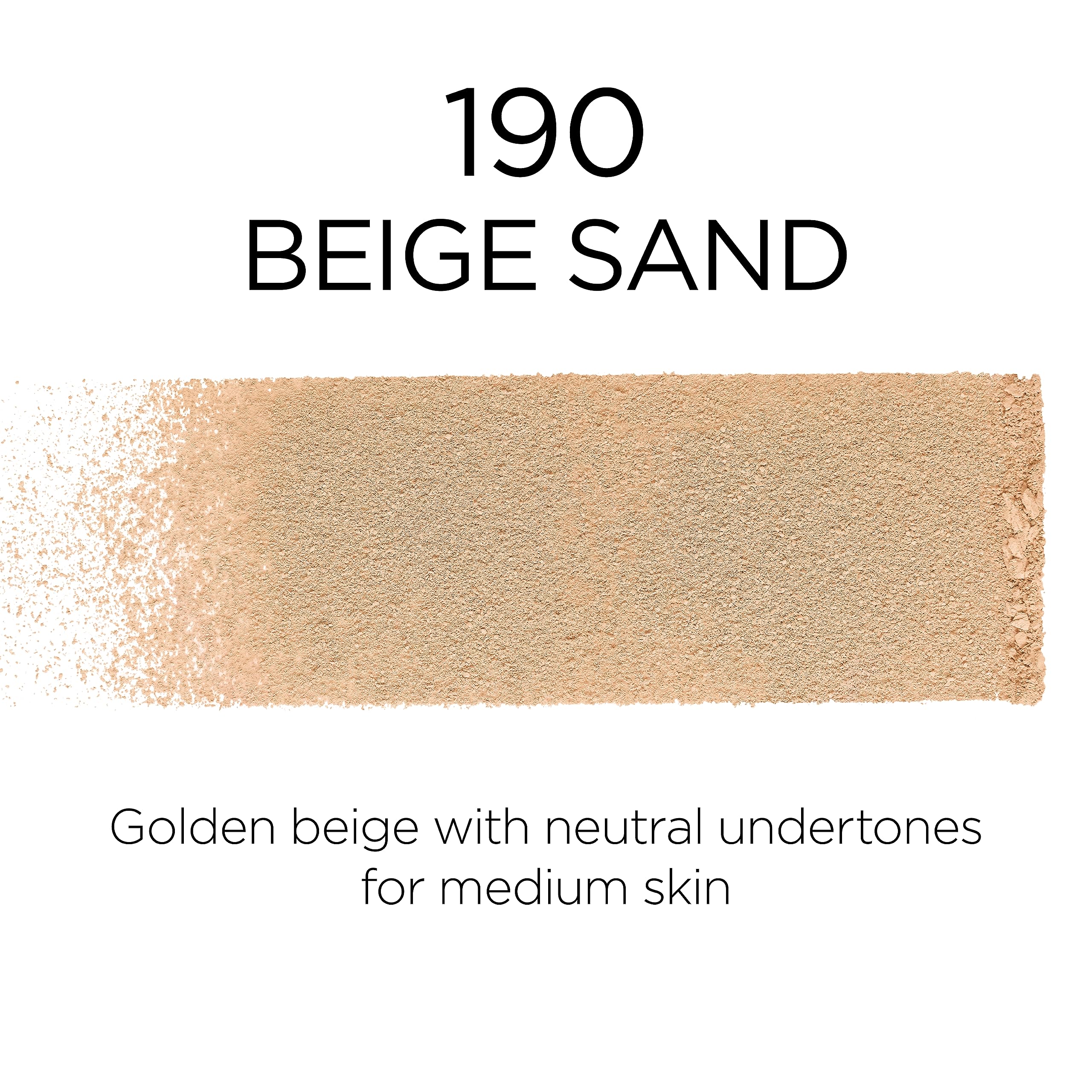 L’Oréal Paris Infallible Fresh Wear Beige Sand swatches on skin for warm undertone match.