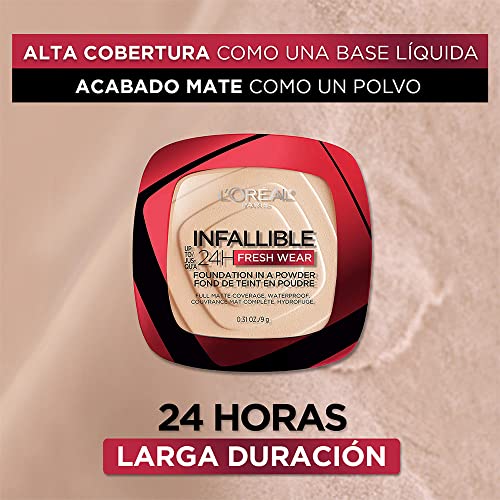 L’Oréal Paris Infallible Fresh Wear application close-up showing seamless coverage.