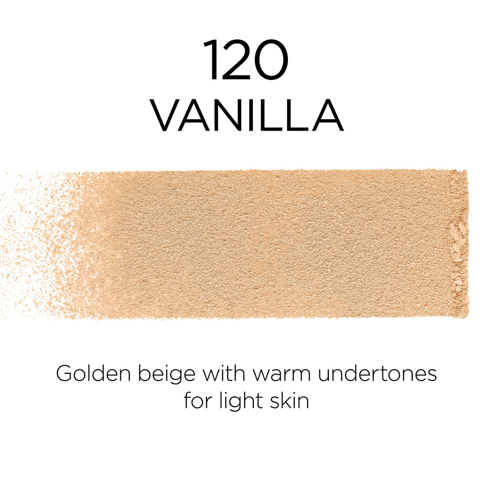 L'Oreal Paris Infallible Fresh Wear powder application swirl illustrating easy blendability.