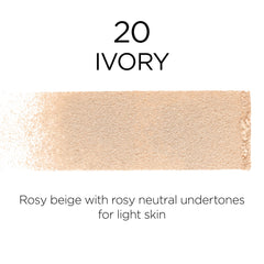 Ivory shade swatch of L’Oréal Paris Infallible Fresh Wear powder foundation