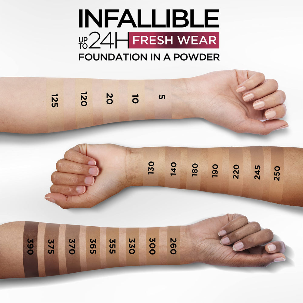 L'Oreal Paris Infallible Fresh Wear powder is suitable for oily or acne-prone skin.