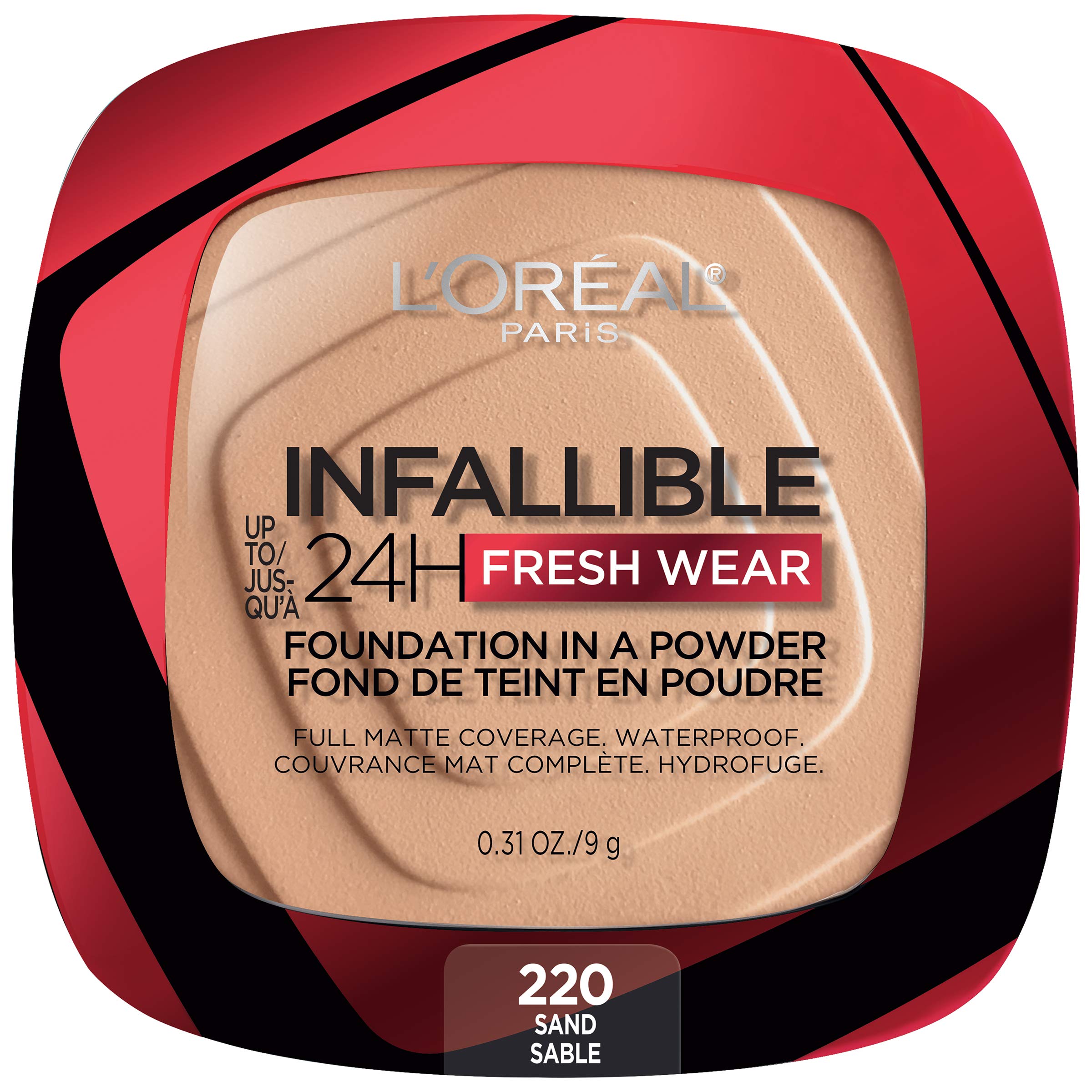 L'Oreal Paris Infallible Fresh Wear Foundation Powder Sand compact with long lasting natural matte coverage
