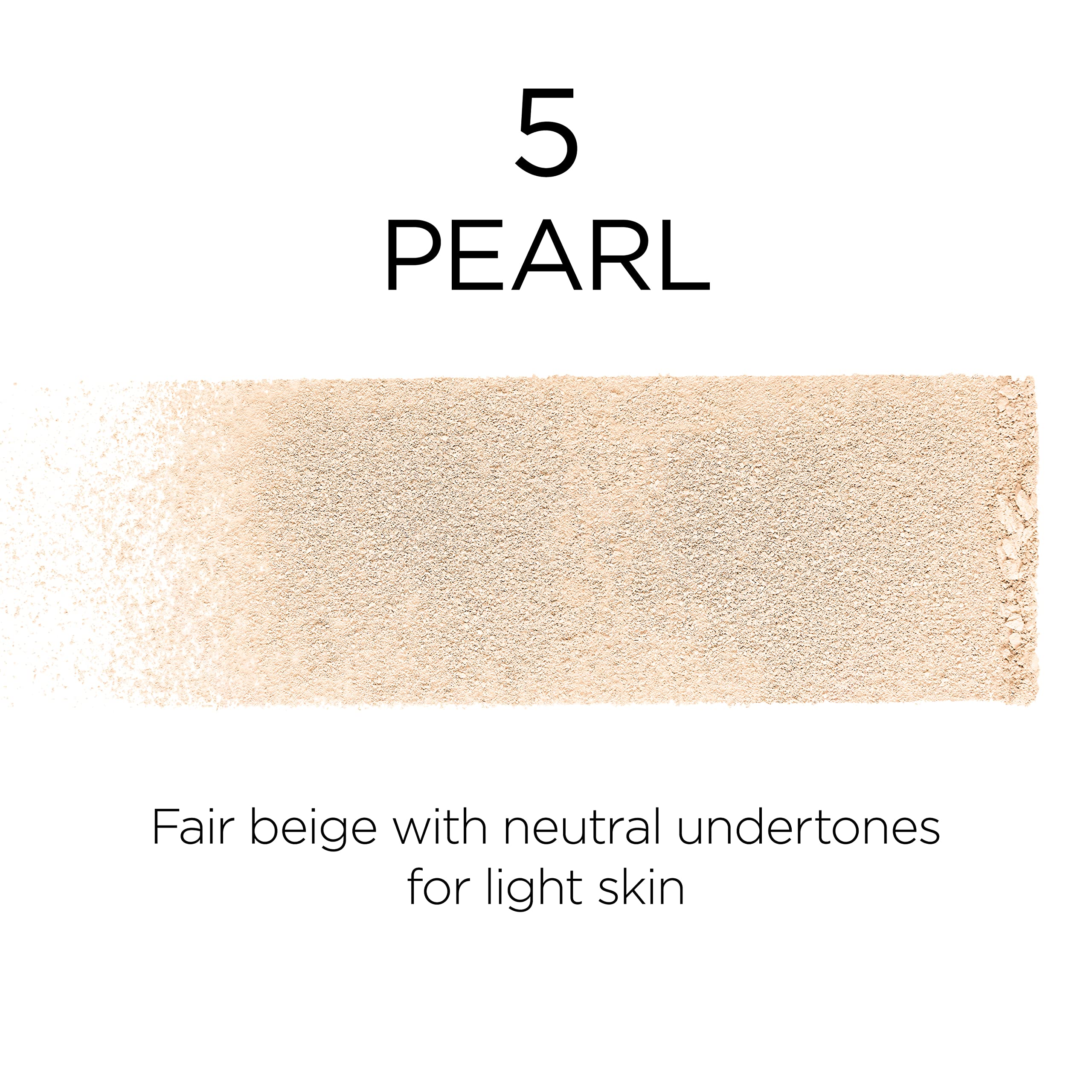 Close-up swatch reveals Pearl shade with natural matte finish on skin.