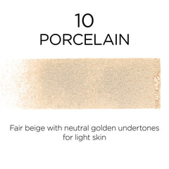 L'Oreal Paris Infallible Fresh Wear swatch demonstrates even skin tone and natural coverage.