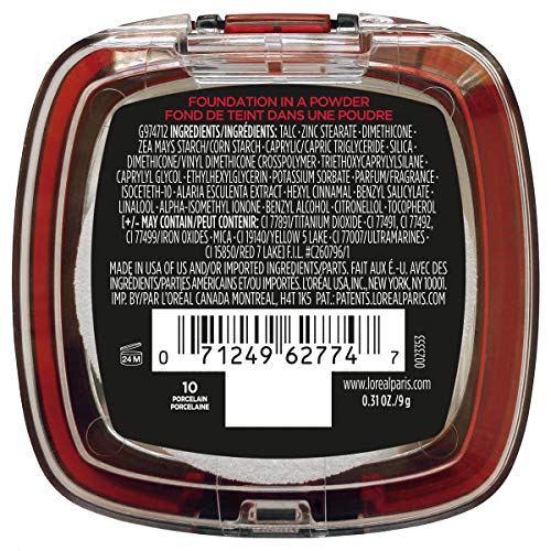 L'Oreal Paris Infallible Fresh Wear powder texture close-up highlights breathable, weightless wear.