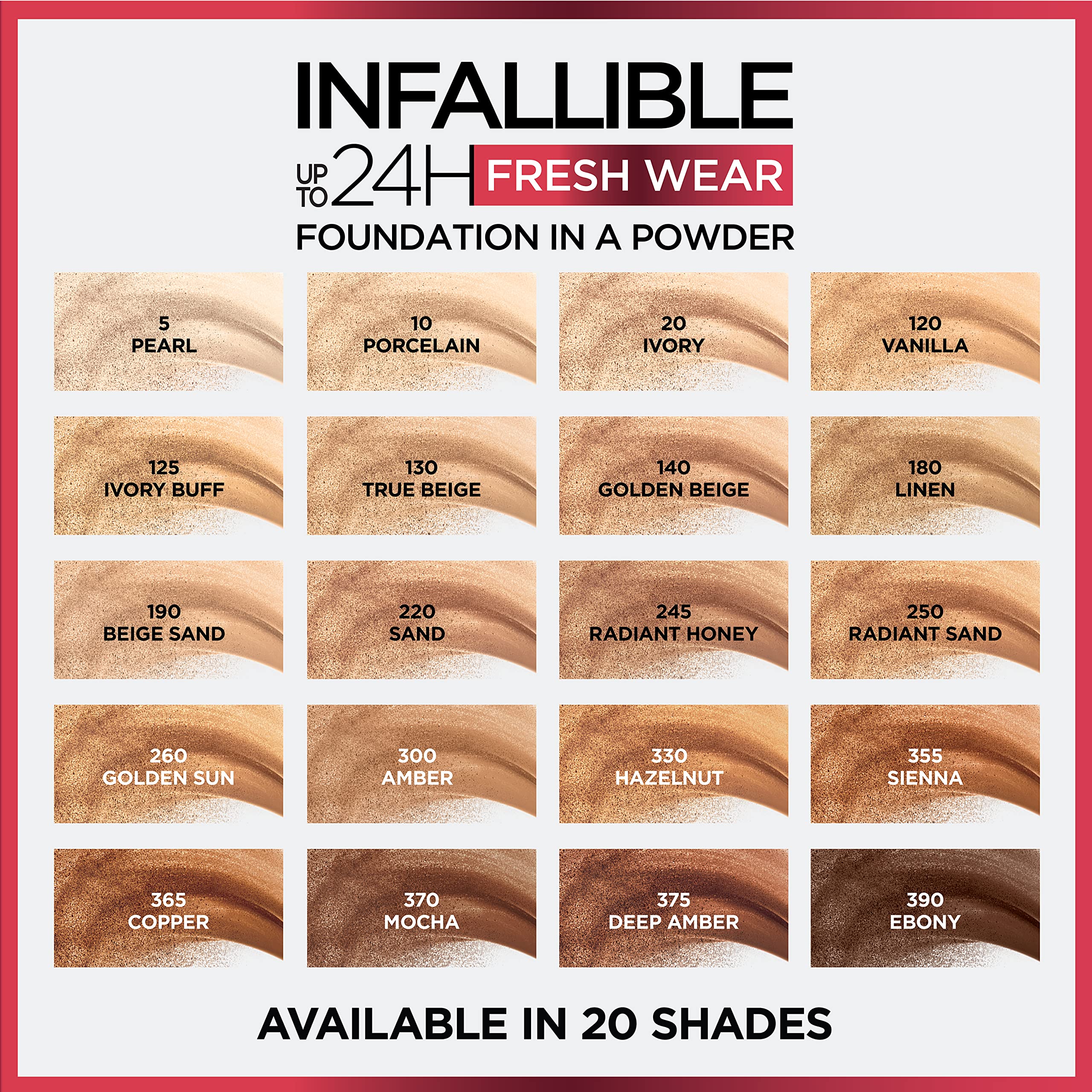 L'Oreal Paris Infallible Fresh Wear: fórmula no comedogenica para piel sensible.