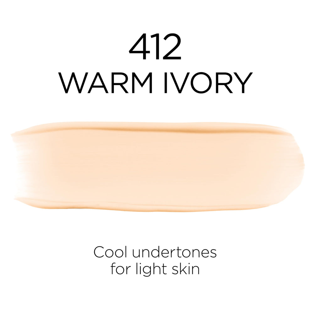 L'Oreal Paris Infallible Fresh Wear shade warm ivory 412 focuses on warm undertone.