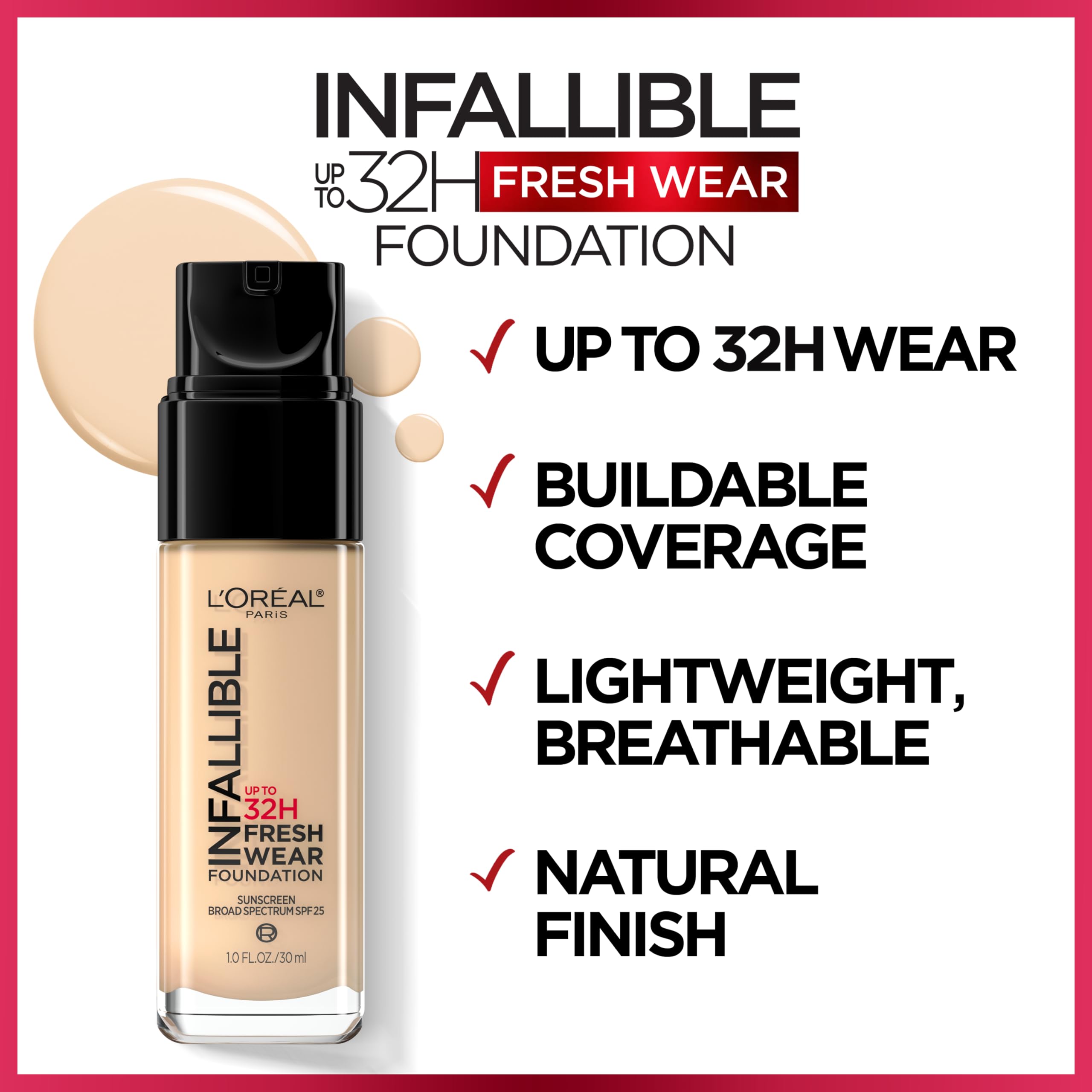 L'Oreal Paris Infallible Fresh Wear 470 Radiant Honey swatch demonstrates true color