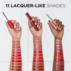 L'Oreal Paris Infallible Lacque Drunk In Rose daytime lip look in natural light.