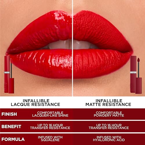 L'Oreal Paris Lacque Resistance shade card and packaging details.