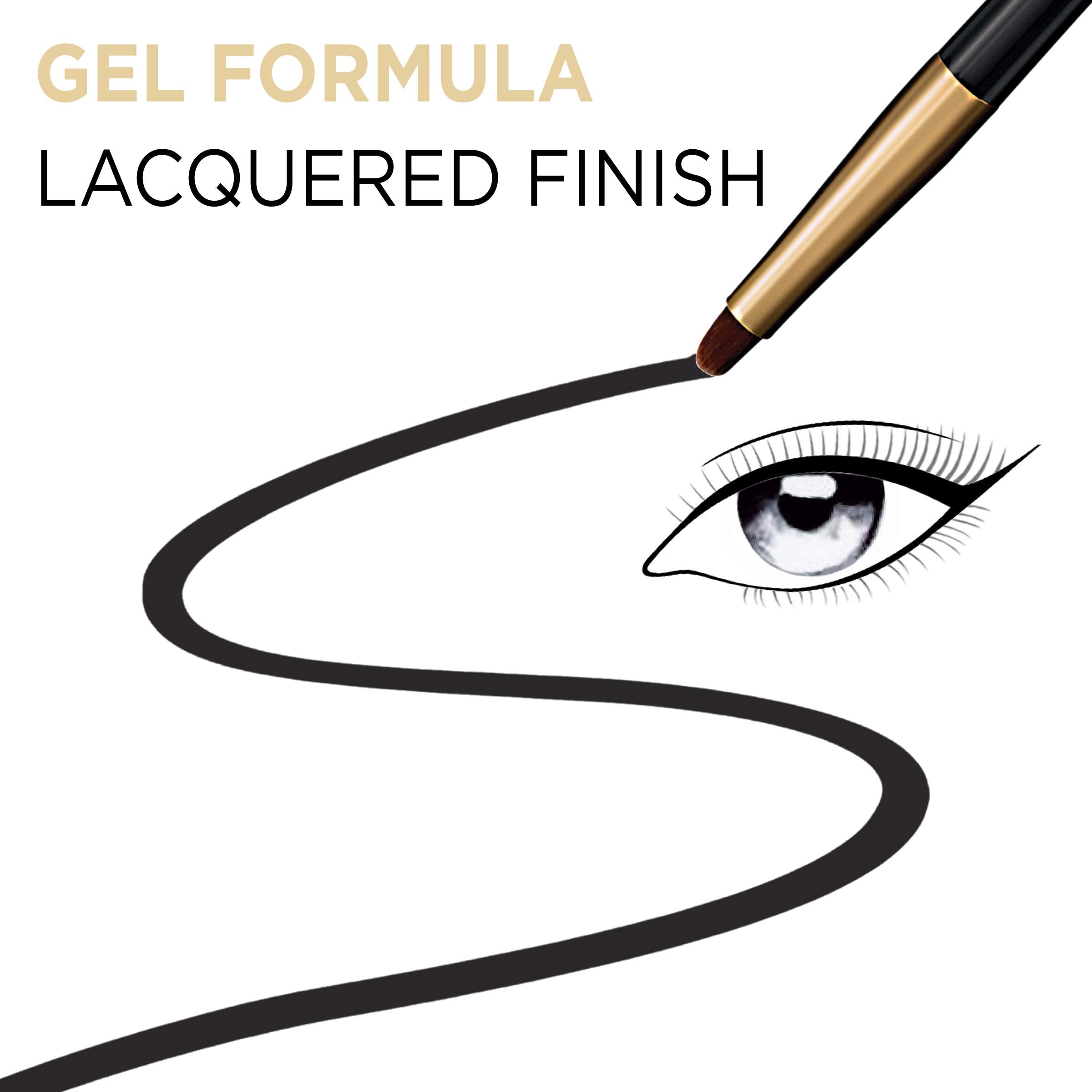 Swatch of L’Oréal Infallible Lacquer Eyeliner reveals vivid color and shine.