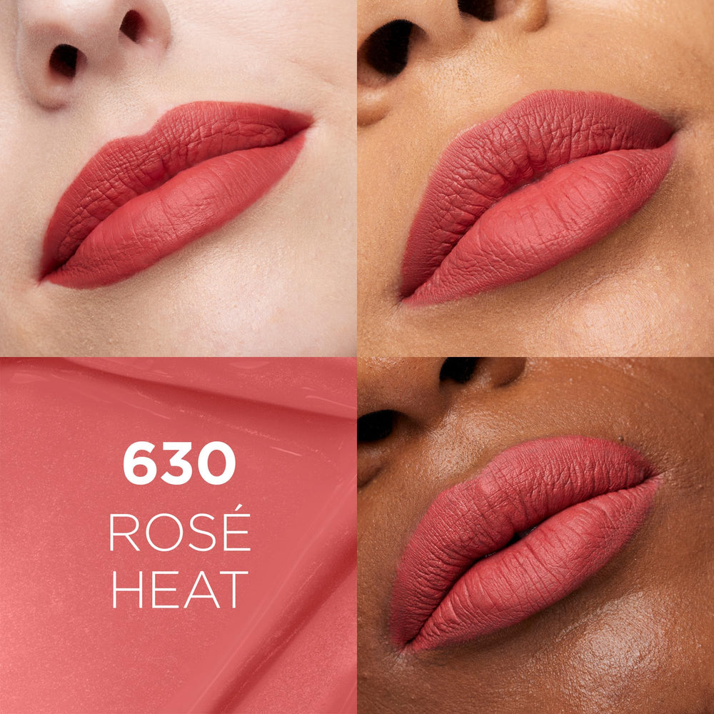 L'Oreal Paris Infallible Matte Resistance Lipstick Rose Heat 630 swatches show rich pigment and extended wear