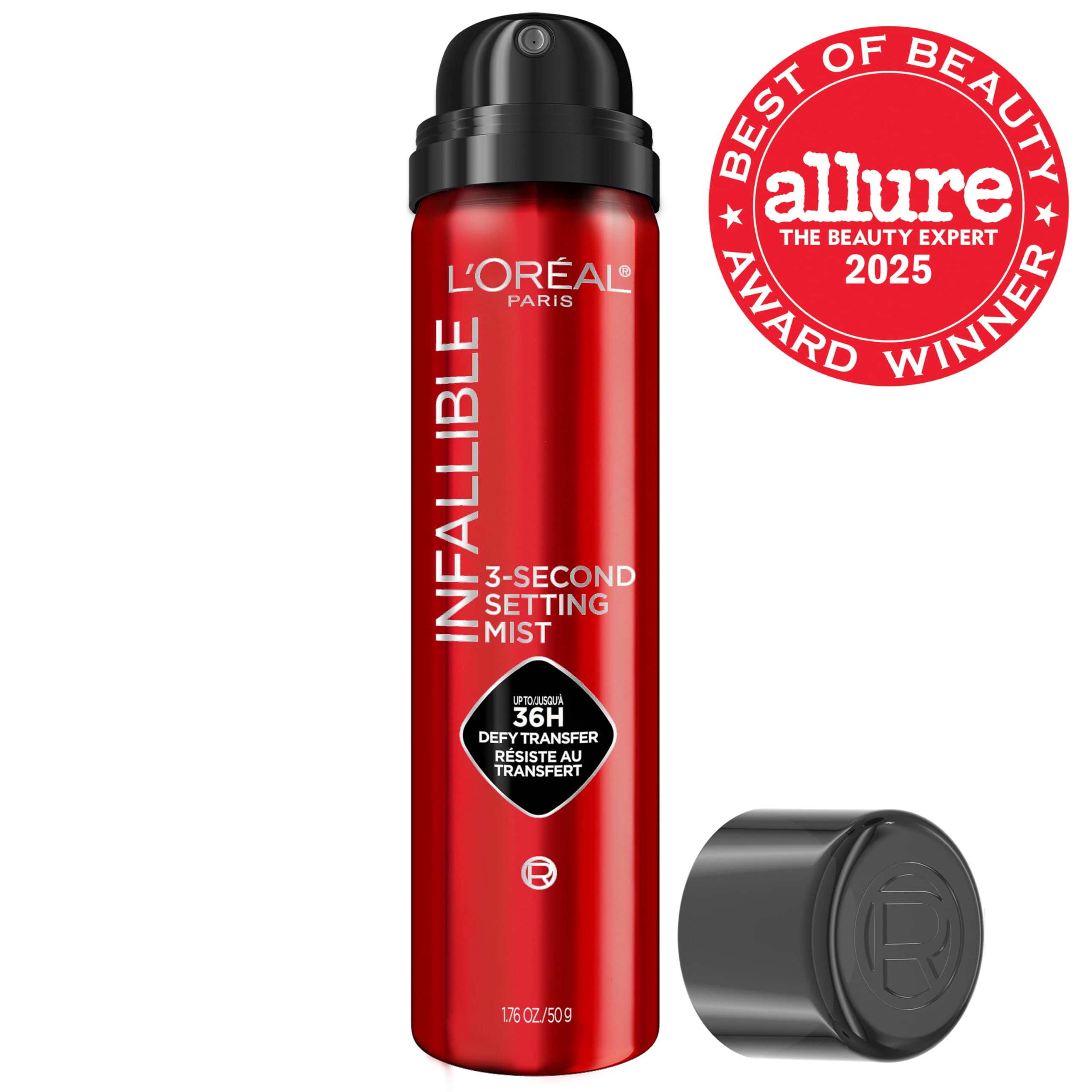 L'Oreal Paris nozzle close-up demonstrating precise microfine mist benefit